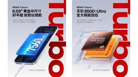 Xiaomi Redmi Turbo 5: 7,560 mAh Battery & 16 GB RAM